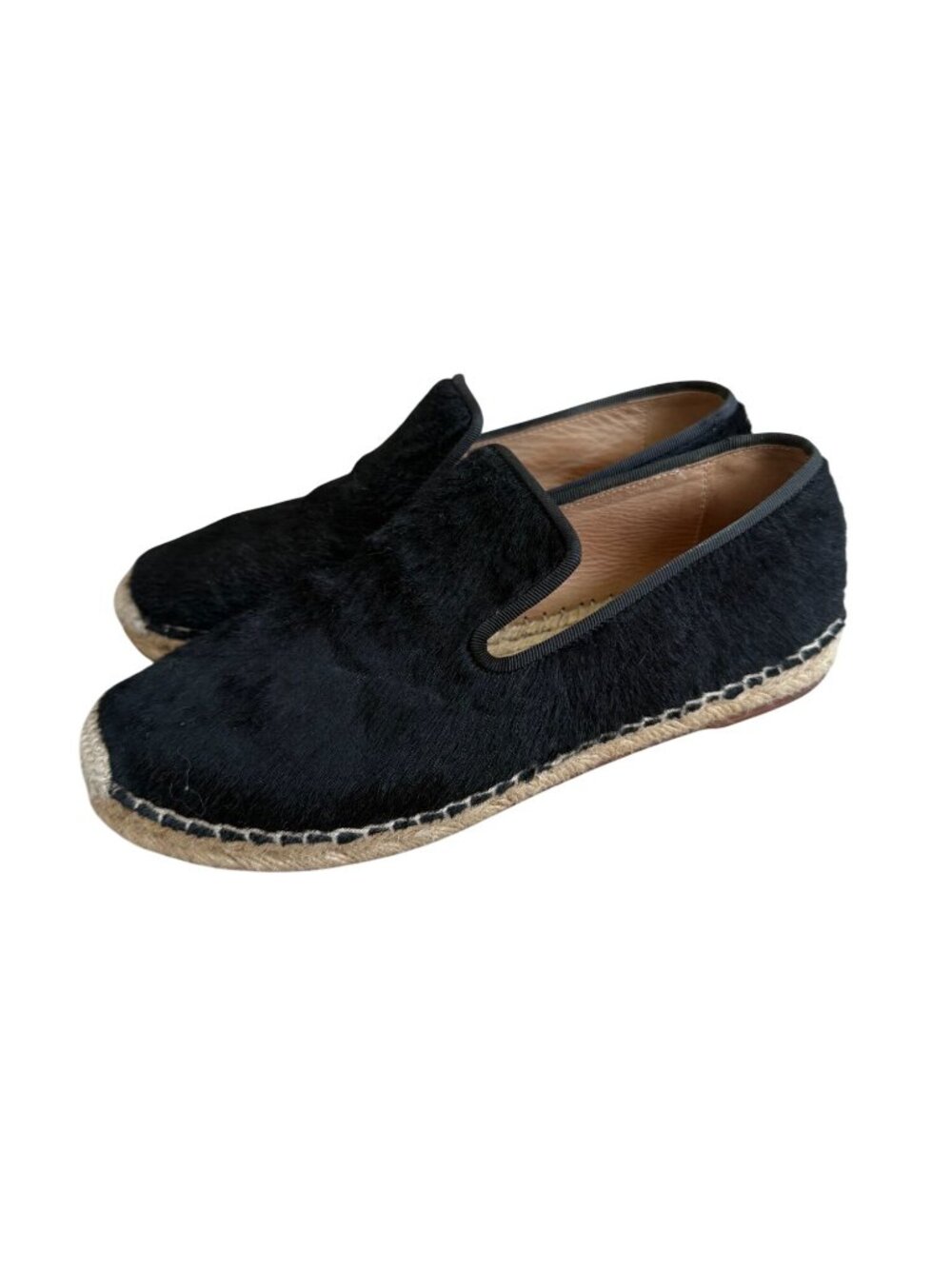 CELINE Black Calf Hair Espadrilles Flats Size 37 / US 7 - Picture 4 of 11